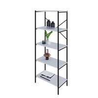Estante com 5 Prateleiras Tub Branca e Preta 60 cm