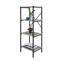 Estante com 4 Prateleiras Tub Snow e Preta 45 cm