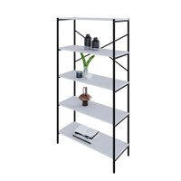 Estante com 5 Prateleiras Tub Branca e Preta 80 cm