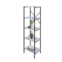 Estante com 5 Prateleiras Tub Branca e Preta 45 cm