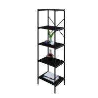 Estante com 5 Prateleiras Tub Preta 45 cm
