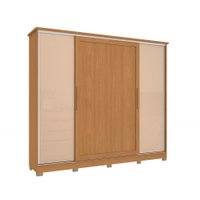 Guarda-Roupa Casal Hambers com Pés Flex 4 PT 4 GV Canela e Macadâmia