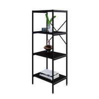 Estante com 4 Prateleiras Tub Preta 45 cm
