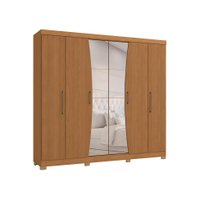 Guarda-Roupa Casal com Espelho Angers 6 PT 3 GV Canela