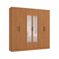 Guarda-Roupa Casal com Espelho Vernantes 6 PT 3 GV Canela