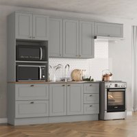 Cozinha Completa Americana 8 Portas 5 Gavetas Cinza Hp - Henn