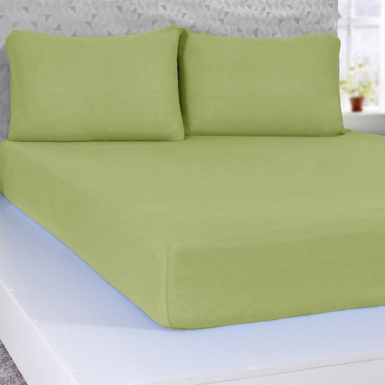 Lençol Solteiro Serena Malha 100% Algodão 88x188x23cm Verde