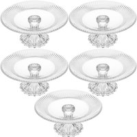 5 Boleiras com Pé Prato Porta Bolo 25cm Cristal Renaissance Bolo Doces e Tortas Lyor