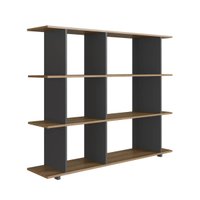 Estante Livreiro Decorativa com 6 Nichos P1037 Grafite/Mel