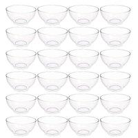 Kit 24 Tigelas Saladeiras Grande Redonda 3,1L Transparente Servir Salada Sobremesa Crippa