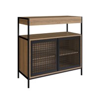 Gabinete de Banheiro 80cm  com 2 Portas P1038 Preto/Mel sem Cuba