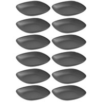 12 Pratos para Sobremesa Quadrados 17cm Preto Coza Essential Doces Frutas Petiscos