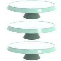 3 Cúpulas Plástico 30cm Bolos Tortas Doces Pratos Verde Menta Bubble Crippa