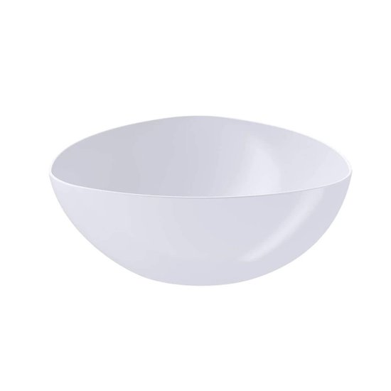 Saladeira Triangular Essential 2,5L Branco Tigela de Plástico Bacia Pipoca Pote Sobremesa Coza