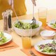 Saladeira Triangular Essential 2,5L Branco Tigela de Plástico Bacia Pipoca Pote Sobremesa Coza