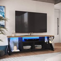 Rack Industrial para Tv até 60" com led RGB  P1033 Preto/Mel