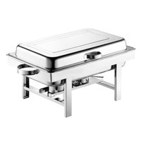 Rechaud Gastronômico 1x1 com Tampa Profissional Aço Inox 10L Buffet Restaurante Zanella