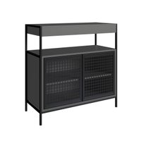 Gabinete de Banheiro 80cm  com 2 Portas P1038 Preto/Grafite sem Cuba