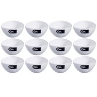 12 Cremeiras 250ml Cumbuca Plástica Branca Petiscos Potes Triangulares Coza