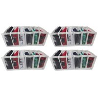 Kit 4 Colmeias Organizadoras Cuecas 6 Divisórias Cada TNT Branco Plástico Transparente