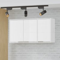 Armário Aéreo de Cozinha 120 Cm Gloria 3 Portas Branco Neve - Mx Móveis