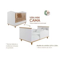 Berço Infantil Mimo Branco/Nature - Permóbili Baby