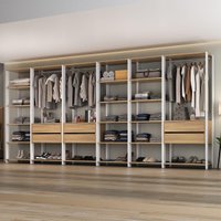 Guarda-Roupas Closet Modulado 405cm 6 Peças com 6 Gavetas e Cabideiros Multimóveis MP4322 Branco