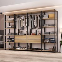 Guarda-Roupas Closet Modulado 270cm 4 Peças com 4 Gavetas e Cabideiros Multimóveis MP4321 Branco