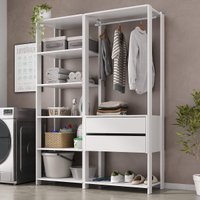Armário Multiuso de Lavanderia Modulado 135cm 2 Peças Multimóveis MP5058 Branco