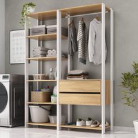 Armário Multiuso de Lavanderia Modulado 135cm 2 Peças Multimóveis MP5058 Branco