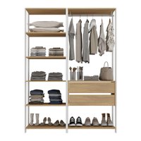 Guarda-Roupas Closet Modulado 2 Peças com 2 Gavetas e Cabideiro Multimóveis MP4320 Branco