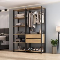 Guarda-Roupas Closet Modulado 2 Peças com 2 Gavetas e Cabideiro Multimóveis MP4320 Branco