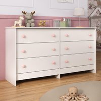 Cômoda Infantil 136cm com 6 Gavetas Multimóveis MP4335 Branco