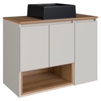 Gabinete Suspenso 80 cm Com Cuba Preta BL9220 Mell Arenas FAEM