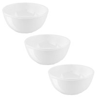 Kit 3 Tigelas Saladeiras 2,2L Melamina Branca 22x10cm Salada Sobremesa Frutas Round