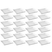 24 Pratos Quadrados Brancos Plástico Cozy Coza 21cm Lanchonete Restaurantes Bares Padaria