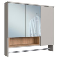 Espelheira Com Toalheiro 3 Portas e Nicho 80 cm ES9002 Mell Arenas FAEM