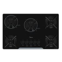 Cooktop Midea 5 Bocas com Mesa de Vidro Preto MD-GV50 - Bivolt