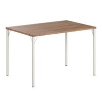 Mesa p/ Cozinha 1586 Aço c/ Tampo Madeirado 120x80cm Prata/Freijo - Carraro