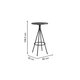 Mesa de Sala Jantar 1575 Aço c/ Tampo Madeirado 60 cm Preto/Legno - Carraro