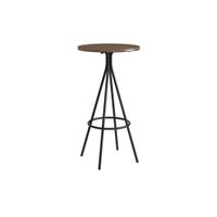Mesa de Sala Jantar 1575 Aço c/ Tampo Madeirado 60 cm Preto/Legno - Carraro