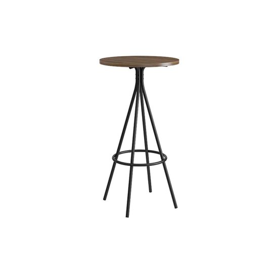 Mesa de Sala Jantar 1575 Aço c/ Tampo Madeirado 60 cm Preto/Legno - Carraro