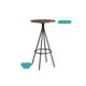 Mesa de Sala Jantar 1575 Aço c/ Tampo Madeirado 60 cm Preto/Legno - Carraro