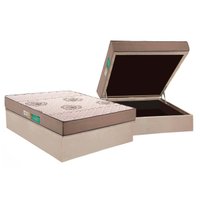 Cama Box Baú Casal: Colchão Espuma Polar D33 Pérola + Base CRC Suede Clean(138x188)