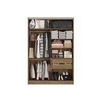 Guarda Roupa Closet de Quarto Aberto ARM158BMDP c/ 2 Gavetas s/ Portas Nogueira - Kappesberg