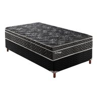 Cama Box Solteiro: Colchão Molas Paropas Ensacadas Privilege + Base CRC Suede Black(88x188x25)