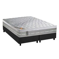 Cama Box Queen: Colchão Molas Ensacadas Castor Premium Gel + Base CRC Suede Gray(158x198)