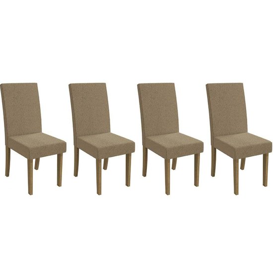 Cadeira de Cozinha 2CAD131FR Kit 4 Un Freijo/Linho Fendi A057 - Kappesberg