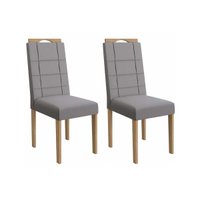 Cadeira de Cozinha 2CAD150EA Kit 2 Un Carvalho/Suede Cinza - Kappesberg