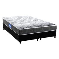 Conjunto Box Queen: Colchão Espuma Probel Guarda Costas Super Resistente + Base CRC Suede Black (158x198)